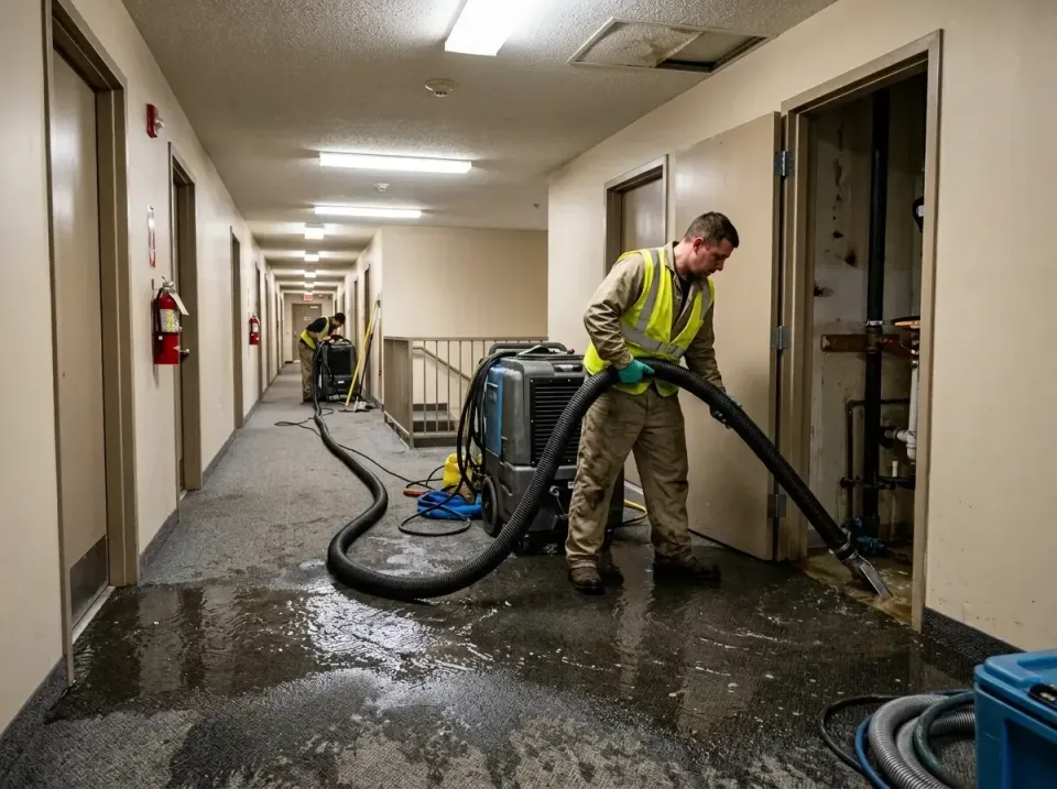 multi-unit-apartment-hallway-f-005 — frequently asked questions, Emergency Burst Pipe Water Extraction & Removal in Bluefiel…